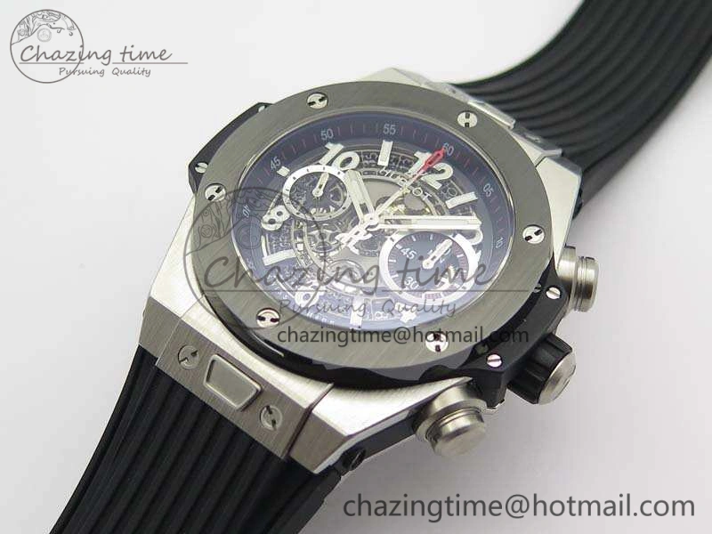 Big Bang Unico 45mm SS 3AF Best Edition Gray Dial Ceramic Bezel On Rubber Strap A Affordable 6934