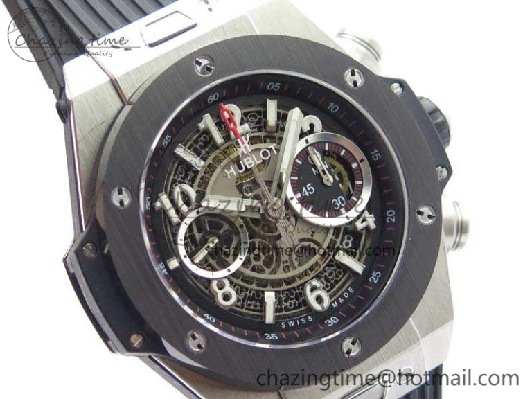 Big Bang Unico 45mm SS 3AF Best Edition Gray Dial Ceramic Bezel On Rubber Strap A Affordable 6934