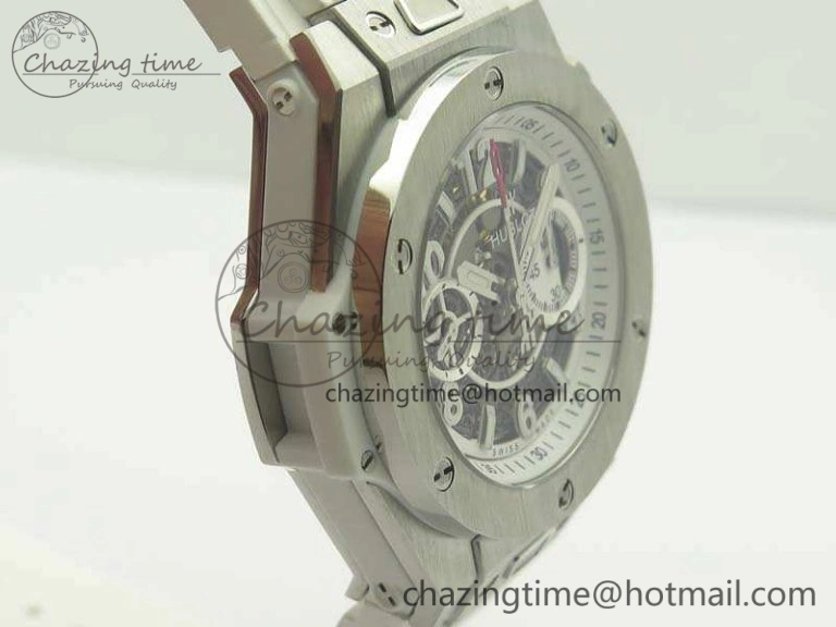 Big Bang Unico 45mm SS 3AF Best Edition White Dial On Rubber Strap A SmoothTexture 6917