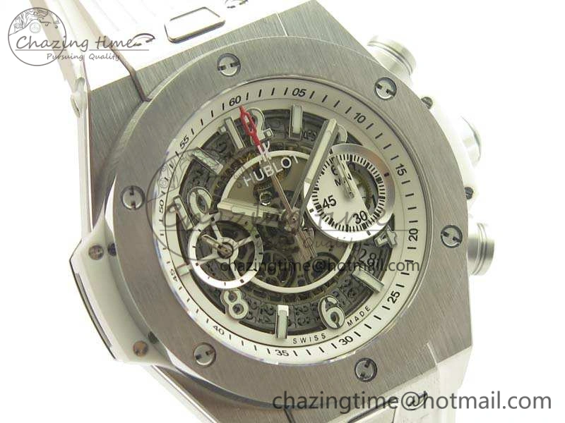 Big Bang Unico 45mm SS 3AF Best Edition White Dial On Rubber Strap A SmoothTexture 6917