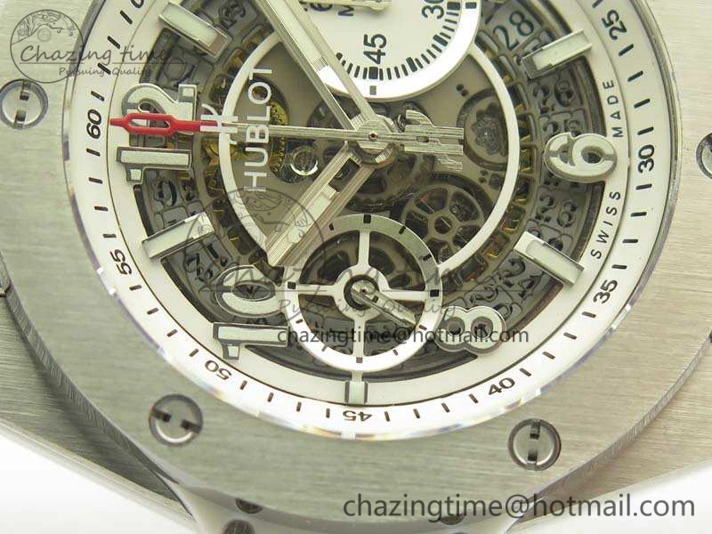 Big Bang Unico 45mm SS 3AF Best Edition White Dial On Rubber Strap A SmoothTexture 6917