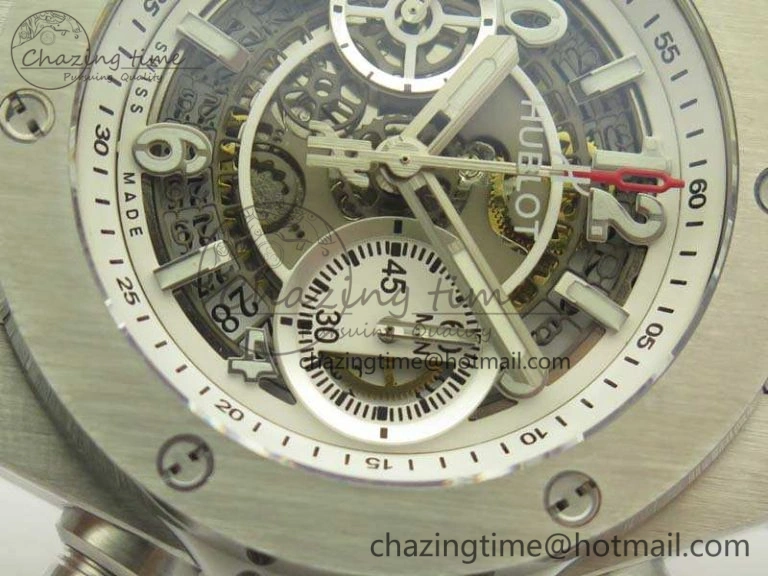 Big Bang Unico 45mm SS 3AF Best Edition White Dial On Rubber Strap A SmoothTexture 6917