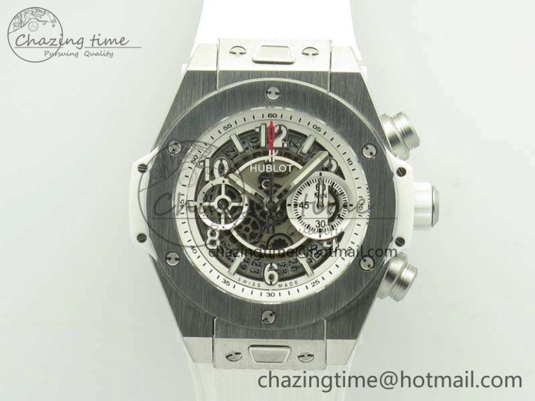 Big Bang Unico 45mm SS 3AF Best Edition White Dial On Rubber Strap A SmoothTexture 6917