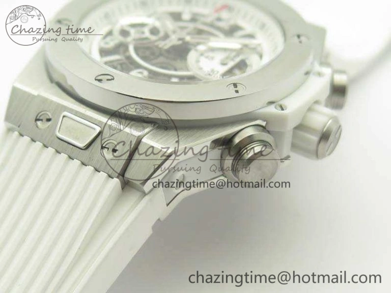 Big Bang Unico 45mm SS 3AF Best Edition White Dial On Rubber Strap A SmoothTexture 6917