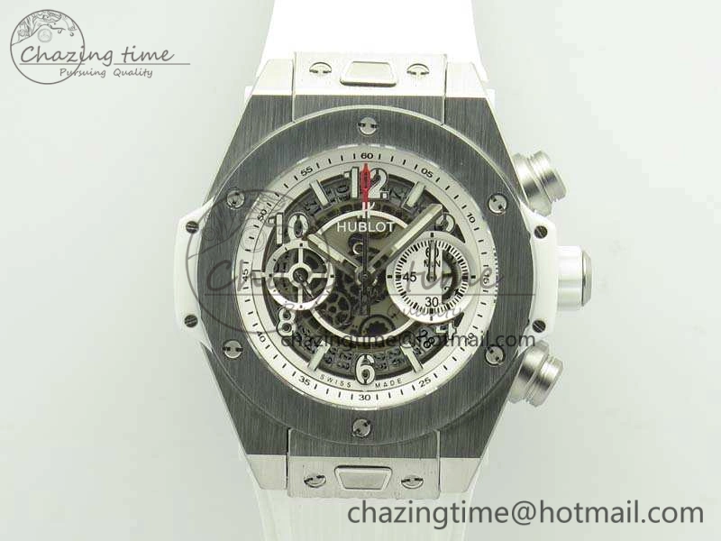 Big Bang Unico 45mm SS 3AF Best Edition White Dial On Rubber Strap A SmoothTexture 6917