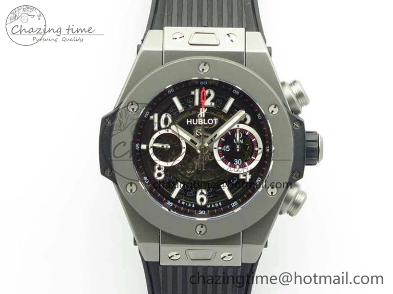 Big Bang Unico 45mm Satin-Polished Steel 3AF Best Edition Black Dial On Rubber Strap A Breathable 6924
