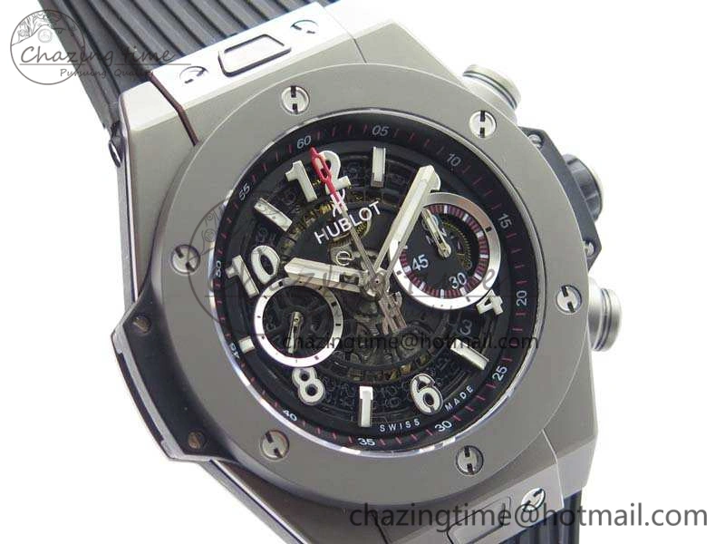 Big Bang Unico 45mm Satin-Polished Steel 3AF Best Edition Black Dial On Rubber Strap A Breathable 6924