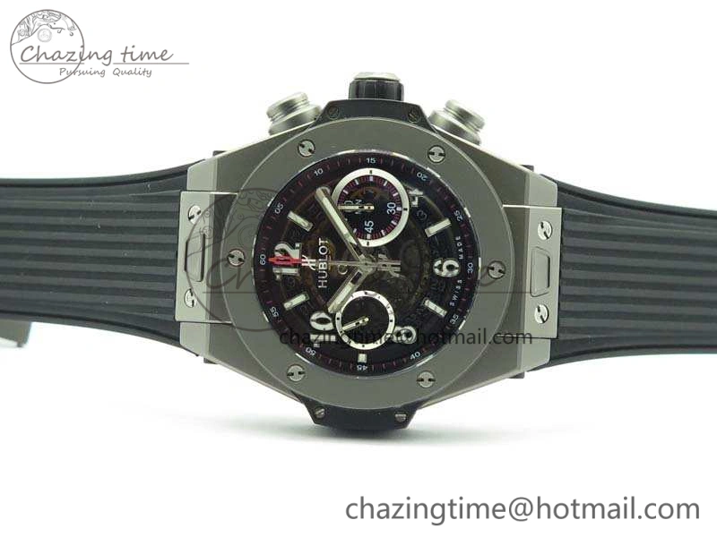 Big Bang Unico 45mm Satin-Polished Steel 3AF Best Edition Black Dial On Rubber Strap A Breathable 6924