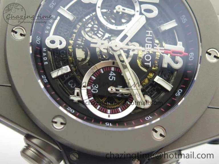 Big Bang Unico 45mm Satin-Polished Steel 3AF Best Edition Black Dial On Rubber Strap A Breathable 6924
