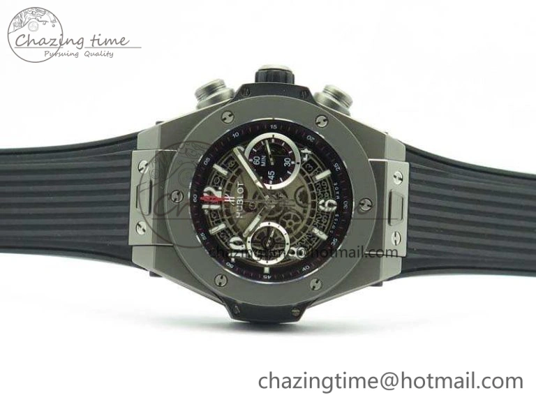 Chic Big Bang Unico 45mm Satin-Polished Steel 3AF Best Edition Gray Dial On Rubber Strap A 6923