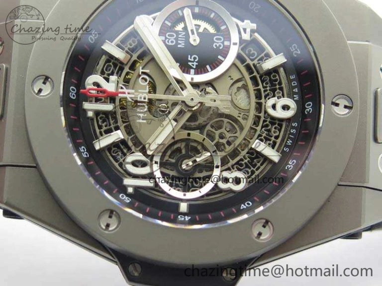 Chic Big Bang Unico 45mm Satin-Polished Steel 3AF Best Edition Gray Dial On Rubber Strap A 6923