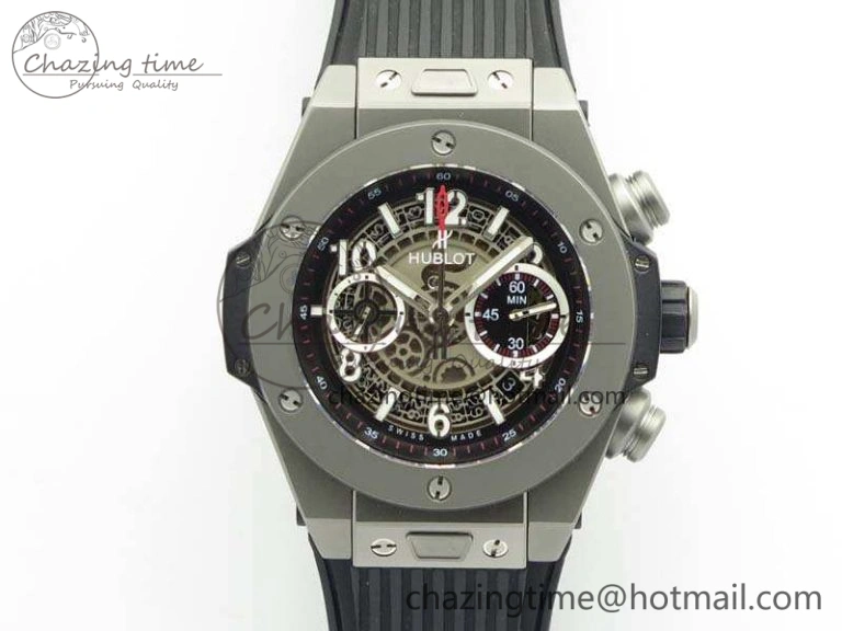 Chic Big Bang Unico 45mm Satin-Polished Steel 3AF Best Edition Gray Dial On Rubber Strap A 6923