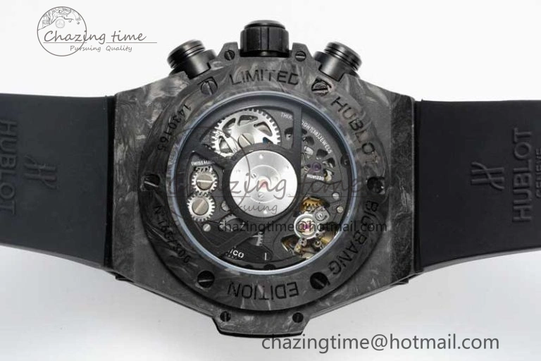 Elegant Big Bang Unico Black Carbon TWF Best Edition Skeleton Dial on Black Rubber Strap A 6764