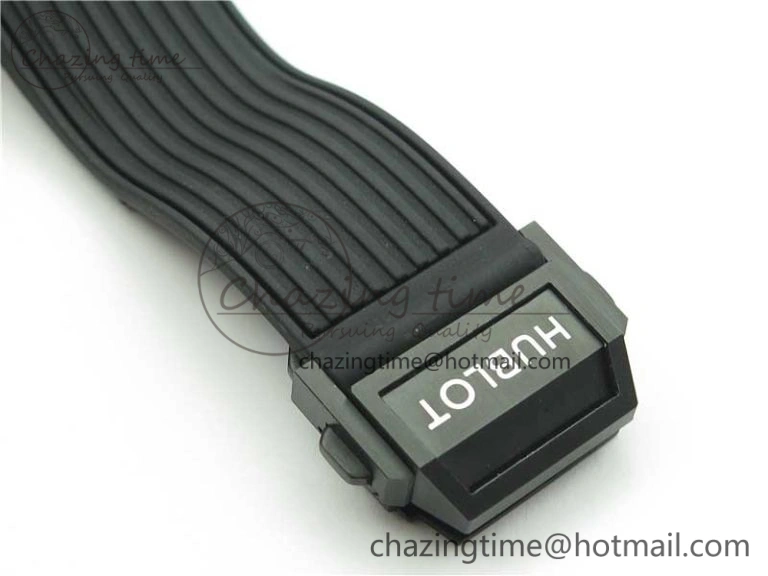 WeatherProof Big Bang Unico Black Ceramic HBF 1:1 Best Edition Black Skeleton Dial on Black Rubber Strap A 6824