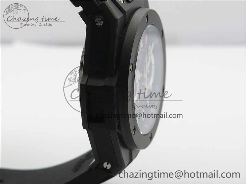 WeatherProof Big Bang Unico Black Ceramic HBF 1:1 Best Edition Black Skeleton Dial on Black Rubber Strap A 6824
