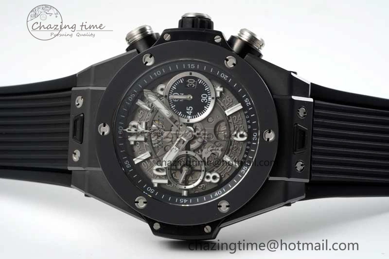 EasyCare Big Bang Unico Black Ceramic ZF 1:1 Best Edition Skeleton Dial on Black Rubber Strap A 6774