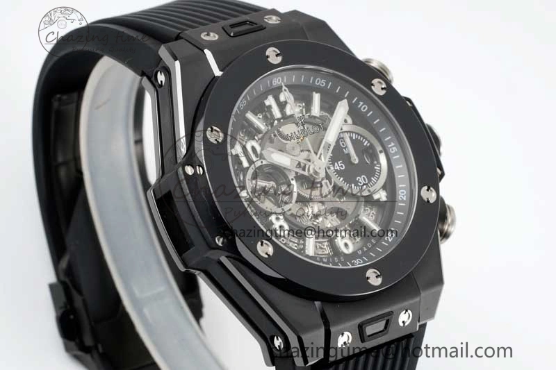 EasyCare Big Bang Unico Black Ceramic ZF 1:1 Best Edition Skeleton Dial on Black Rubber Strap A 6774