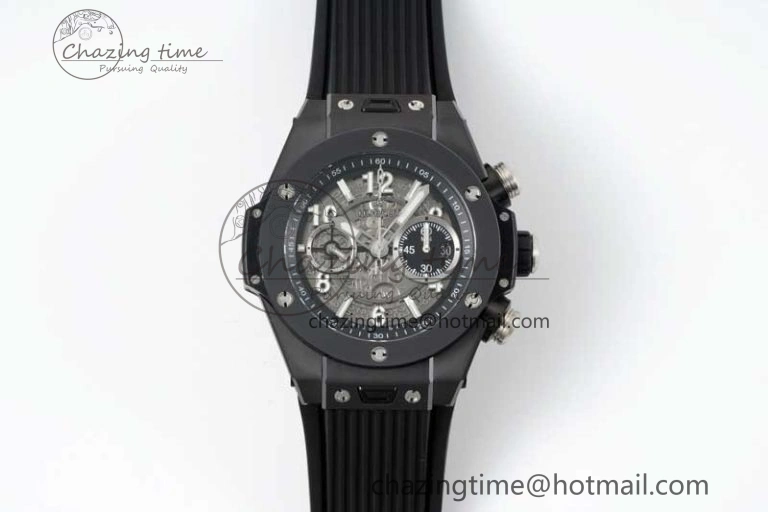EasyCare Big Bang Unico Black Ceramic ZF 1:1 Best Edition Skeleton Dial on Black Rubber Strap A 6774