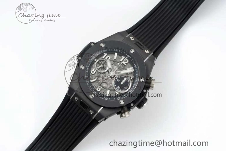 EasyCare Big Bang Unico Black Ceramic ZF 1:1 Best Edition Skeleton Dial on Black Rubber Strap A 6774