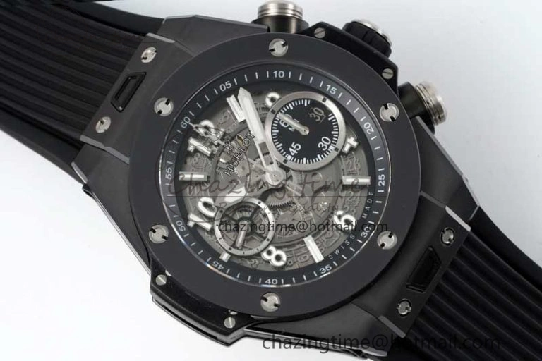 EasyCare Big Bang Unico Black Ceramic ZF 1:1 Best Edition Skeleton Dial on Black Rubber Strap A 6774