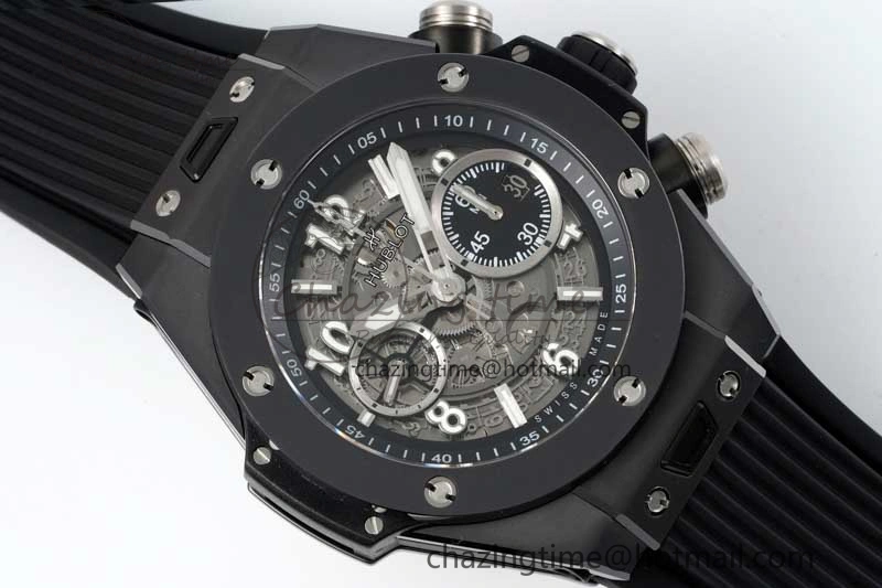 EasyCare Big Bang Unico Black Ceramic ZF 1:1 Best Edition Skeleton Dial on Black Rubber Strap A 6774