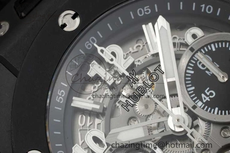 EasyCare Big Bang Unico Black Ceramic ZF 1:1 Best Edition Skeleton Dial on Black Rubber Strap A 6774