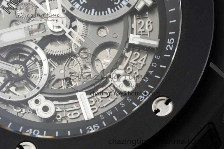 EasyCare Big Bang Unico Black Ceramic ZF 1:1 Best Edition Skeleton Dial on Black Rubber Strap A 6774