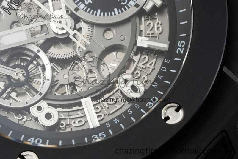 EasyCare Big Bang Unico Black Ceramic ZF 1:1 Best Edition Skeleton Dial on Black Rubber Strap A 6774