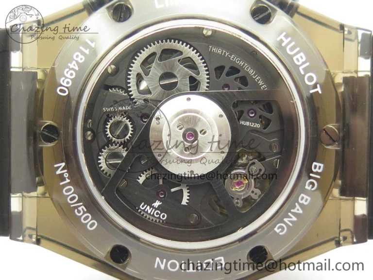 Stylish Big Bang Unico Black Magic Sapphire 45mm OXF Best Edition Black Dial on Black Rubber Strap A 6847