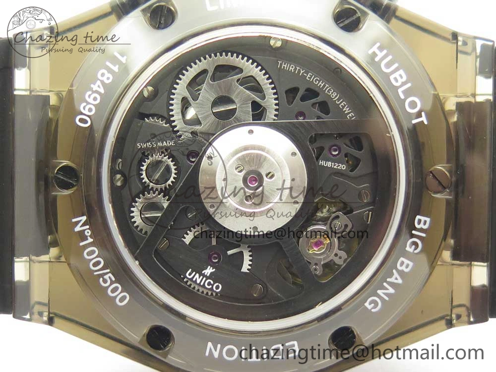 Stylish Big Bang Unico Black Magic Sapphire 45mm OXF Best Edition Black Dial on Black Rubber Strap A 6847