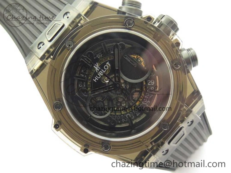 Stylish Big Bang Unico Black Magic Sapphire 45mm OXF Best Edition Black Dial on Black Rubber Strap A 6847