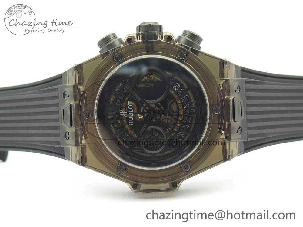 Stylish Big Bang Unico Black Magic Sapphire 45mm OXF Best Edition Black Dial on Black Rubber Strap A 6847