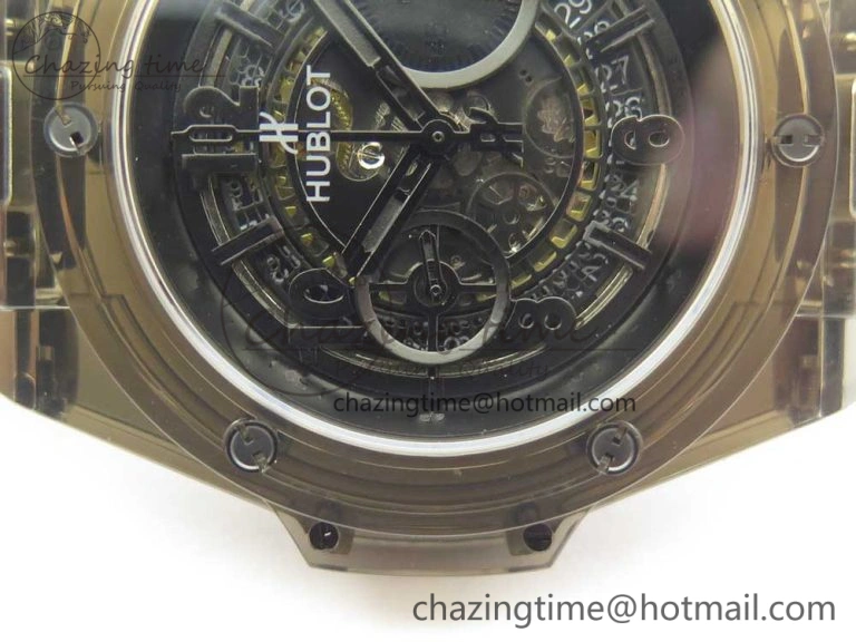 Stylish Big Bang Unico Black Magic Sapphire 45mm OXF Best Edition Black Dial on Black Rubber Strap A 6847
