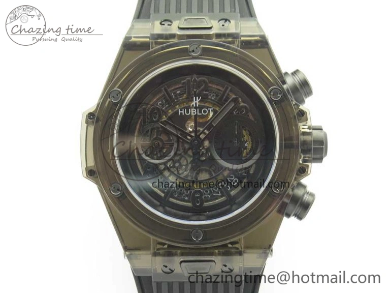 Stylish Big Bang Unico Black Magic Sapphire 45mm OXF Best Edition Black Dial on Black Rubber Strap A 6847