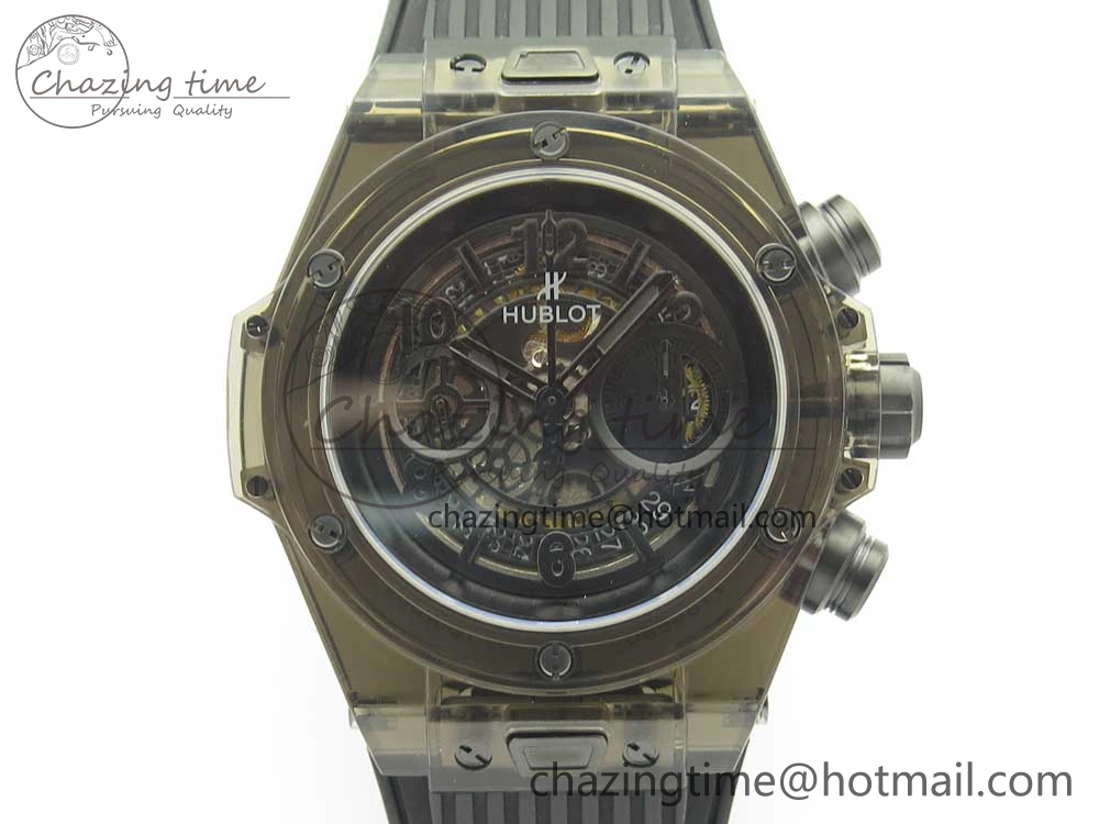 Stylish Big Bang Unico Black Magic Sapphire 45mm OXF Best Edition Black Dial on Black Rubber Strap A 6847