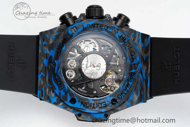 Big Bang Unico Blue Carbon TWF Best Edition Skeleton Dial on Black Rubber Strap A StreetReady 6765