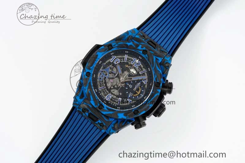 Big Bang Unico Blue Carbon TWF Best Edition Skeleton Dial on Black Rubber Strap A StreetReady 6765