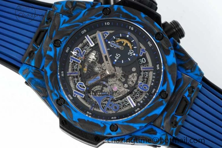 Big Bang Unico Blue Carbon TWF Best Edition Skeleton Dial on Black Rubber Strap A StreetReady 6765