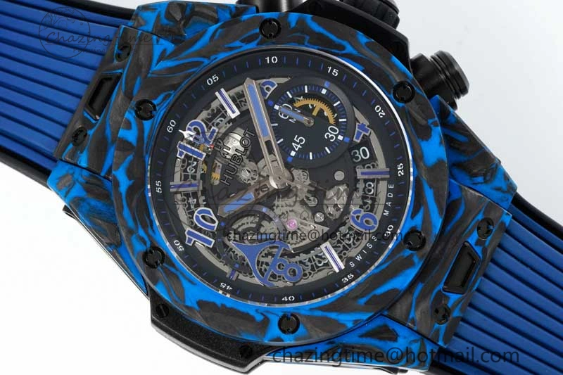 Big Bang Unico Blue Carbon TWF Best Edition Skeleton Dial on Black Rubber Strap A StreetReady 6765