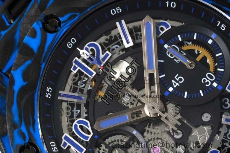 Big Bang Unico Blue Carbon TWF Best Edition Skeleton Dial on Black Rubber Strap A StreetReady 6765