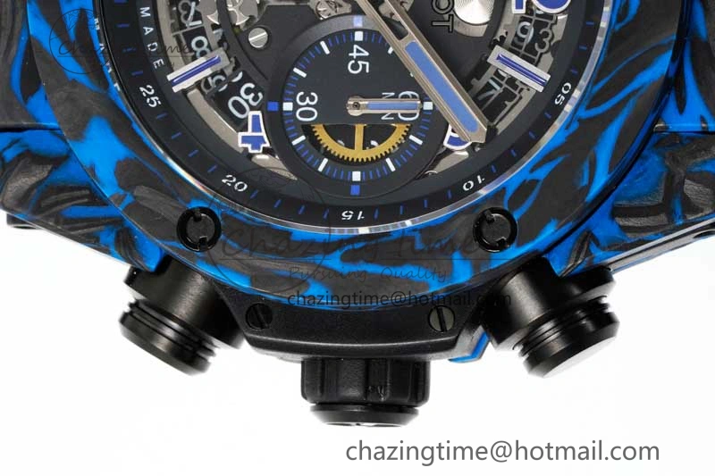 Big Bang Unico Blue Carbon TWF Best Edition Skeleton Dial on Black Rubber Strap A StreetReady 6765