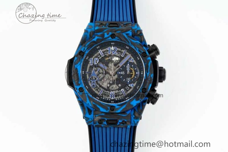 Big Bang Unico Blue Carbon TWF Best Edition Skeleton Dial on Black Rubber Strap A StreetReady 6765