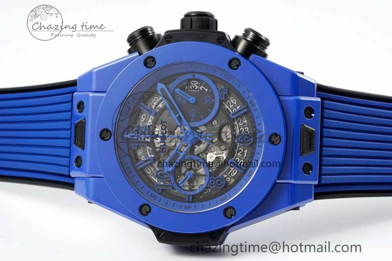 Big Bang Unico Blue Magic Ceramic ZF 1:1 Best Edition Skeleton Dial on Blue Rubber Strap A Modern 6771