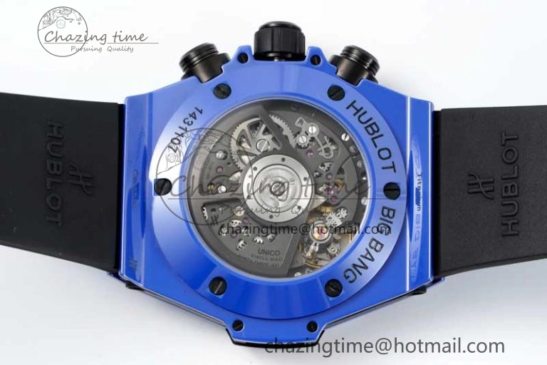Big Bang Unico Blue Magic Ceramic ZF 1:1 Best Edition Skeleton Dial on Blue Rubber Strap A Modern 6771