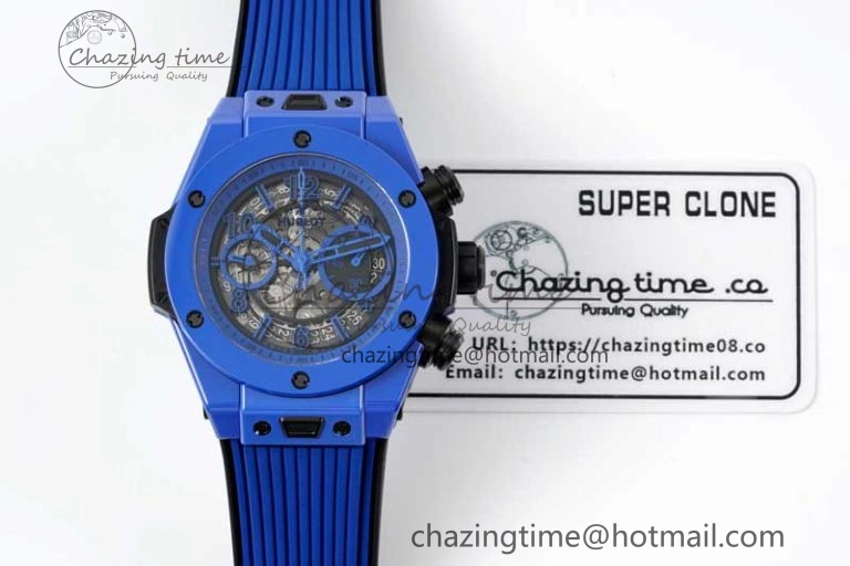 Big Bang Unico Blue Magic Ceramic ZF 1:1 Best Edition Skeleton Dial on Blue Rubber Strap A Modern 6771