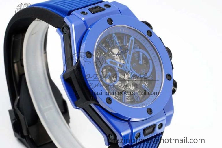 Big Bang Unico Blue Magic Ceramic ZF 1:1 Best Edition Skeleton Dial on Blue Rubber Strap A Modern 6771