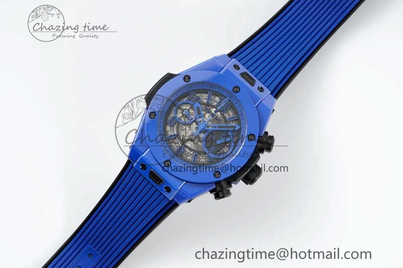 Big Bang Unico Blue Magic Ceramic ZF 1:1 Best Edition Skeleton Dial on Blue Rubber Strap A Modern 6771