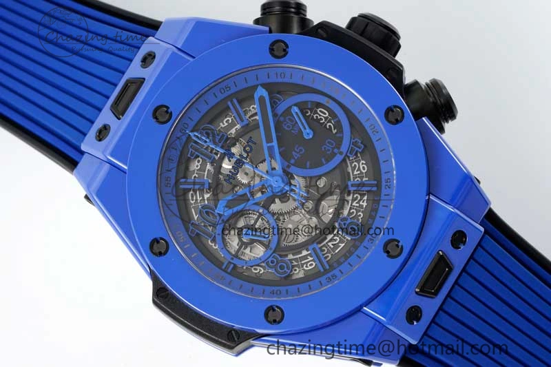 Big Bang Unico Blue Magic Ceramic ZF 1:1 Best Edition Skeleton Dial on Blue Rubber Strap A Modern 6771