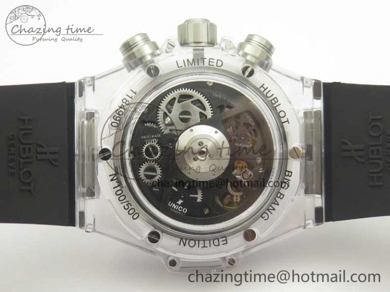 Tailored Big Bang Unico Magic Sapphire 45mm OXF Best Edition Black Dial on Black Rubber Strap A 6880