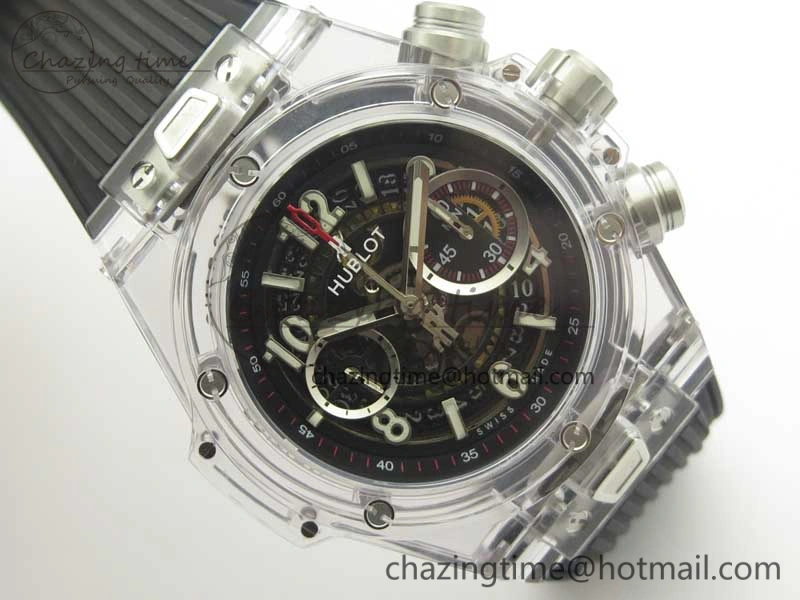 Tailored Big Bang Unico Magic Sapphire 45mm OXF Best Edition Black Dial on Black Rubber Strap A 6880